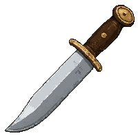 bowie knife large  silver inlay detail