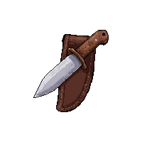 bowie knife large  worn leather holster