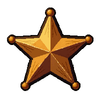 Branding Iron  Sheriff Star Badge — free pixel art sprite from Runner Western Weapons