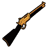 Lever Action Rifle Gold Engraved Fancy — free pixel art sprite from the Runner Western Weapons collection, transparent PNG
