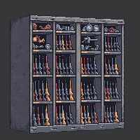 Scifi Armory Weapons Rack Lockers Secure — free pixel art sprite from Scifi Interior