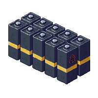Scifi Battery Bank Row Cells Charged Status — free pixel art sprite from Scifi Interior
