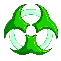 Scifi Biohazard Sign Symbol Green Warning Label — free pixel art sprite from Scifi Interior