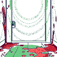 Scifi Blood Splatter Alien Green Floor Wall — free pixel art sprite from Scifi Interior