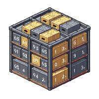 Scifi Cargo Bay Crates Containers Shelving Large — free pixel art sprite from Scifi Interior