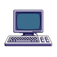 Scifi Computer Terminal Screen Keyboard Desk — free pixel art sprite from the Scifi Interior collection, transparent PNG