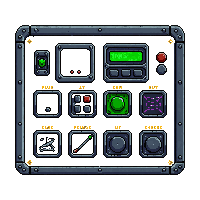 Scifi Control Panel Buttons Switches Console — free pixel art sprite from the Scifi Interior collection, transparent PNG