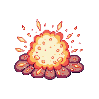 Scifi Explosion Small Blast Debris Sparks Fire — free pixel art sprite from the Scifi Interior collection, transparent PNG