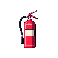 scifi fire extinguisher wall mounted red