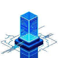 scifi hologram projection flickering blue data