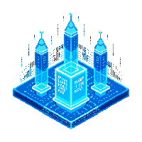 scifi holographic display floating blue data