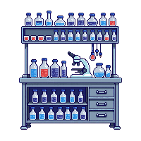 scifi laboratory research bench microscope tubes
