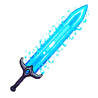 energy sword blue glowing blade metal hilt