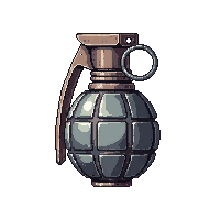 frag grenade round gray pin ring metal