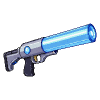 freeze ray blue crystal barrel silver gun