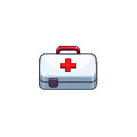 medkit box white red cross handle