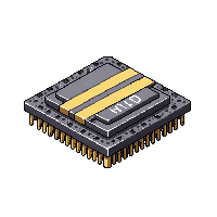 memory chip small silver gold connector