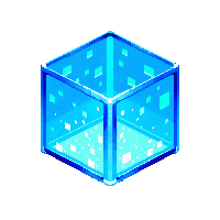 processor cube small blue glowing hot