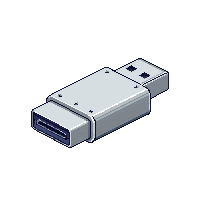 usb device small metal silver portable