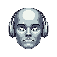 android face humanlike metallic silver