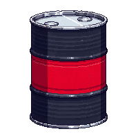 barrel fuel red hazard warning stripe