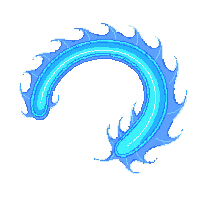 boomerang blue glowing energy curved
