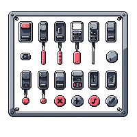 control panel buttons switches levers dashboard