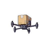 drone delivery box carrying flying