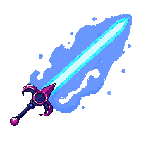 energy sword blue glowing blade handle