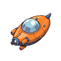 escape pod small capsule orange hatch
