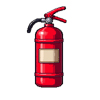 fire extinguisher red cylinder wall mounted