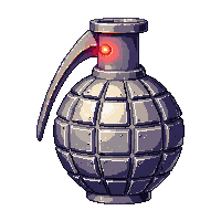 grenade sphere silver blinking red light