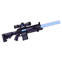 laser rifle long blue barrel scope
