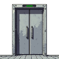 metal door sliding silver scifi automatic