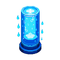 power cell cylinder glowing blue energy