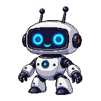 robot small friendly round blue eye