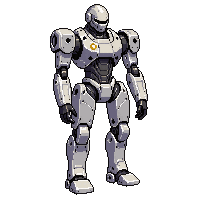 robot tall humanoid silver standing