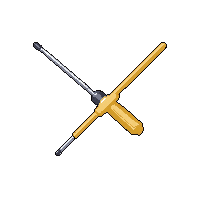 screwdriver yellow handle flat head silver