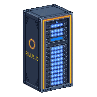 server rack tall blinking lights metal