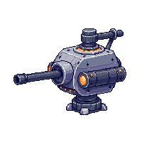 turret small mounted barrel automatic gray