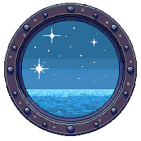 window porthole round thick glass stars