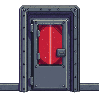 Airlock Door Heavy Sealed Red Warning Light Panel — free pixel art sprite from Scifi Pro