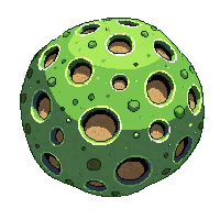 alien spore cluster organic floating toxic green