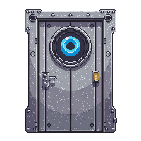 Biomechanical Door Organic Metal Hybrid Iris Open — free pixel art sprite from Scifi Pro