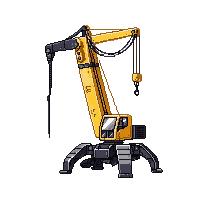 Construction Mech Crane Arm Welding Tool Yellow — free pixel art sprite from Scifi Pro