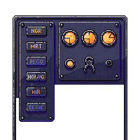 Control Panel Buttons Switches Levers Dashboard Lit — free pixel art sprite from Scifi Pro