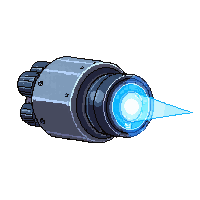 Ion Cannon Heavy Mounted Turret Blue Beam Powerful — free pixel art sprite from the Scifi Pro collection, transparent PNG