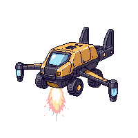 Mining Drone Autonomous Laser Drill Small Floating — free pixel art sprite from the Scifi Pro collection, transparent PNG
