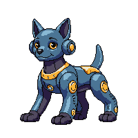 Robo Dog Companion — free pixel art sprite from the Scifi Props collection, transparent PNG