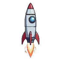 Rocket — free pixel art sprite from the Scifi Props collection, transparent PNG